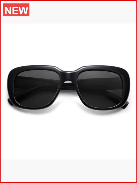 Classic Thick Rectangle Polarized Sunglasses 90s Square Frame UV400 Protection